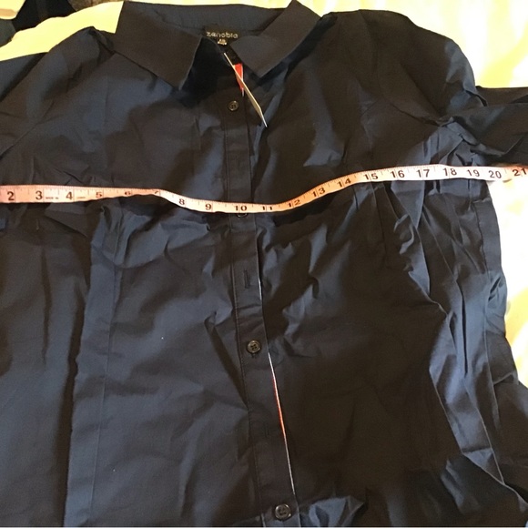 Zenobia 2XL plus size navy button up top NWT - Picture 7 of 9